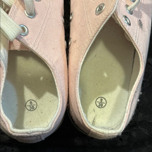 Pink Canvas Sneakers with White Laces - Picture 2 of 4